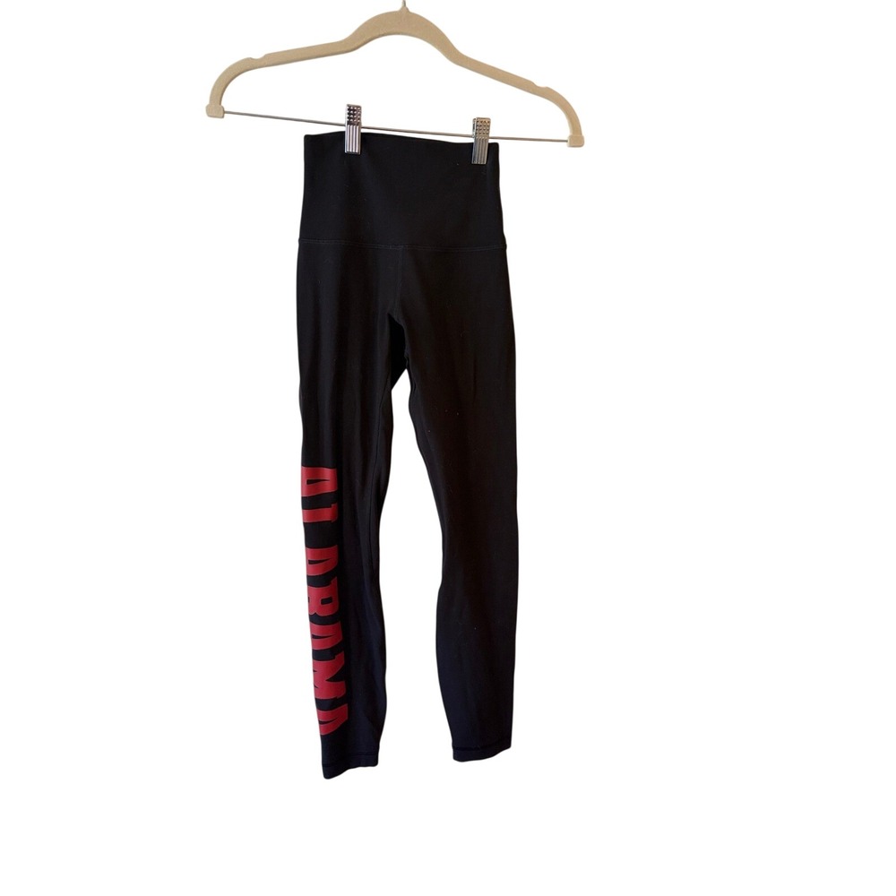 Lululemon Alabama Crimson Tide High Rise Leggings Black Red Size 0